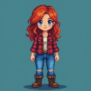 Retro Girl Character